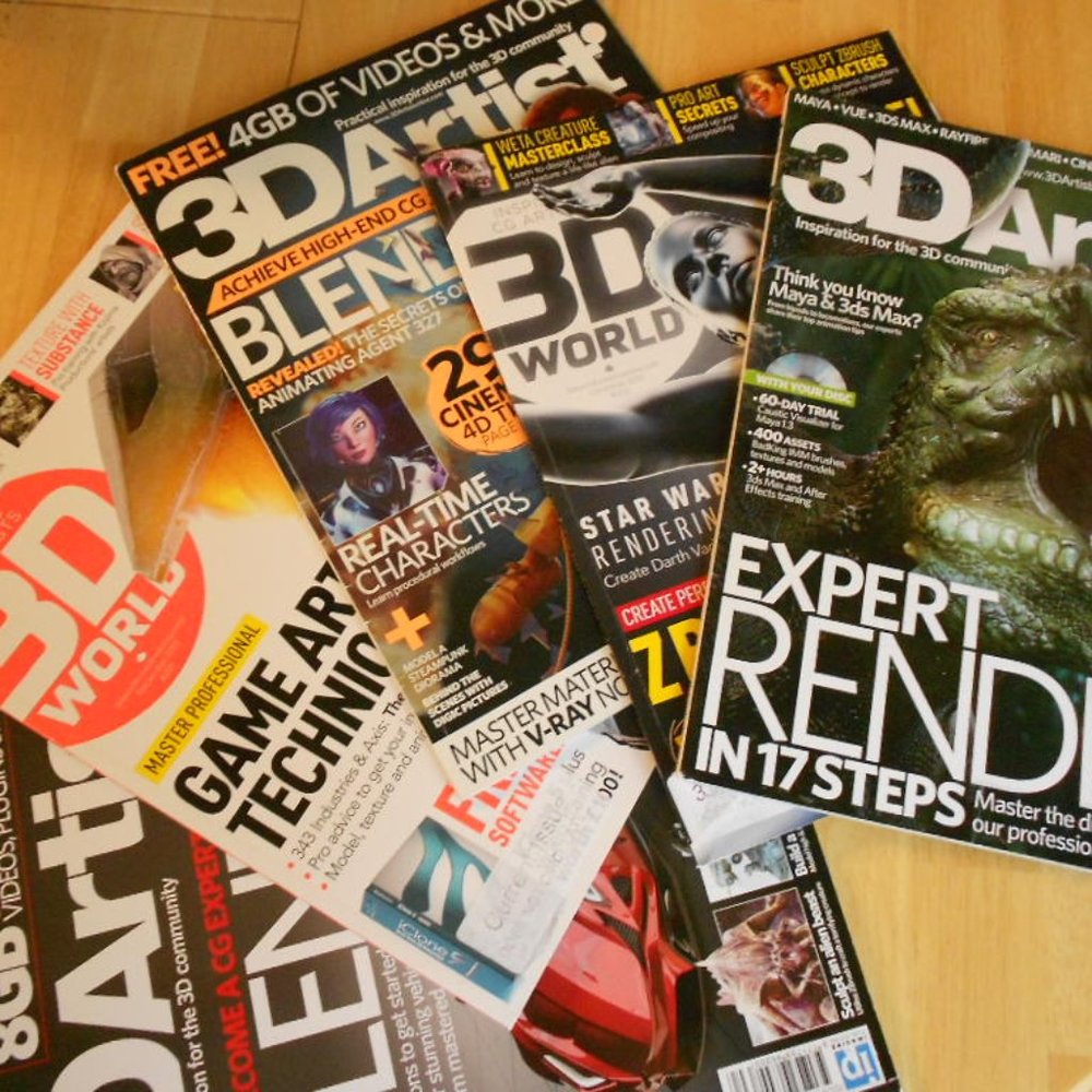 Lot 3D Artist Magazines & 3D World Magazines